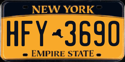 NY license plate HFY3690