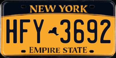 NY license plate HFY3692