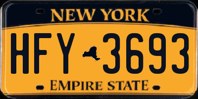 NY license plate HFY3693