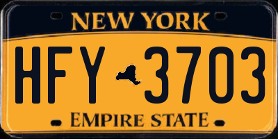 NY license plate HFY3703