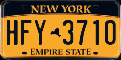 NY license plate HFY3710