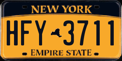 NY license plate HFY3711