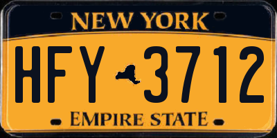 NY license plate HFY3712