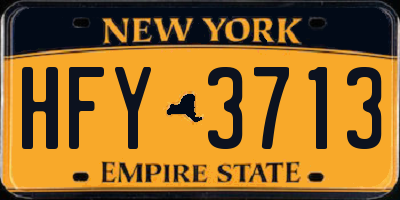 NY license plate HFY3713