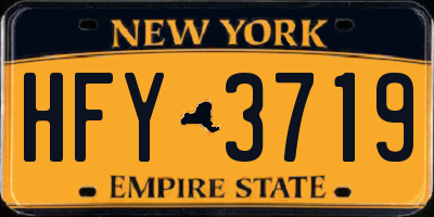 NY license plate HFY3719