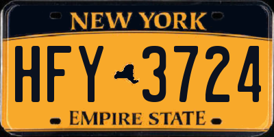NY license plate HFY3724