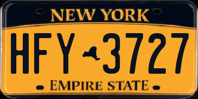 NY license plate HFY3727