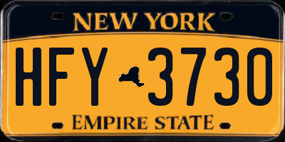 NY license plate HFY3730