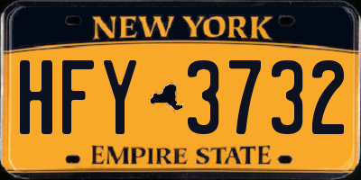 NY license plate HFY3732