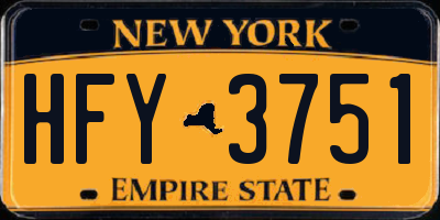 NY license plate HFY3751