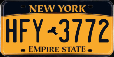 NY license plate HFY3772