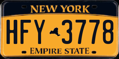NY license plate HFY3778