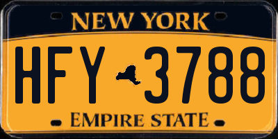 NY license plate HFY3788