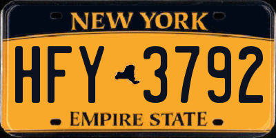 NY license plate HFY3792