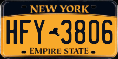 NY license plate HFY3806