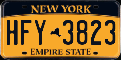 NY license plate HFY3823