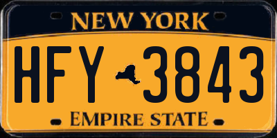 NY license plate HFY3843