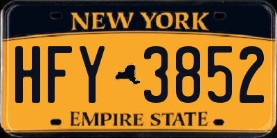 NY license plate HFY3852