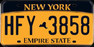 NY license plate HFY3858