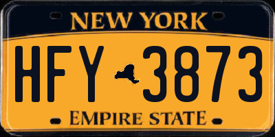 NY license plate HFY3873