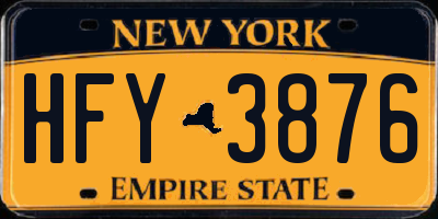 NY license plate HFY3876