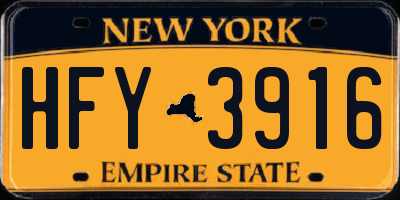 NY license plate HFY3916