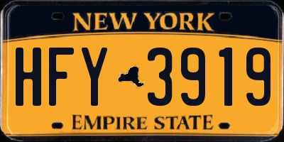 NY license plate HFY3919