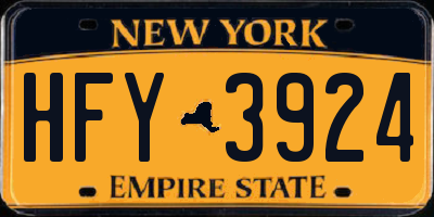NY license plate HFY3924