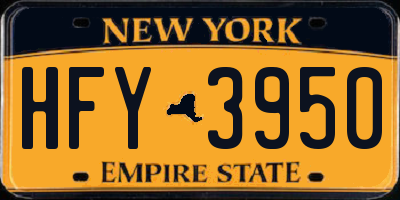 NY license plate HFY3950