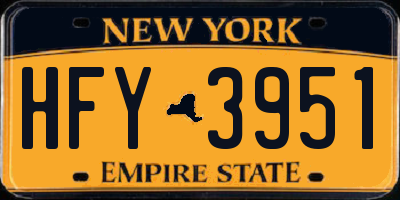 NY license plate HFY3951