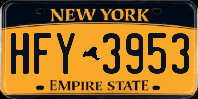NY license plate HFY3953