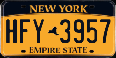 NY license plate HFY3957