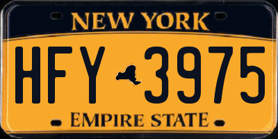 NY license plate HFY3975