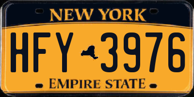 NY license plate HFY3976