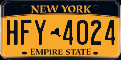 NY license plate HFY4024