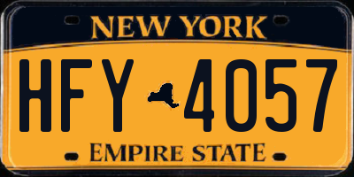 NY license plate HFY4057