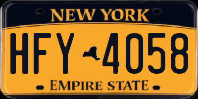 NY license plate HFY4058