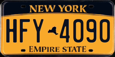 NY license plate HFY4090