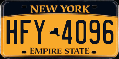 NY license plate HFY4096