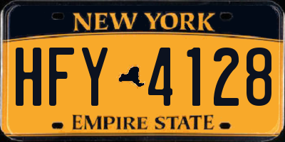 NY license plate HFY4128