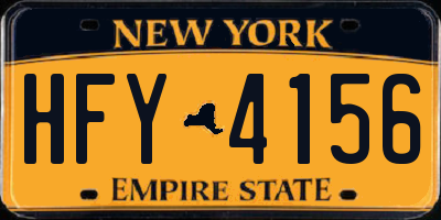 NY license plate HFY4156
