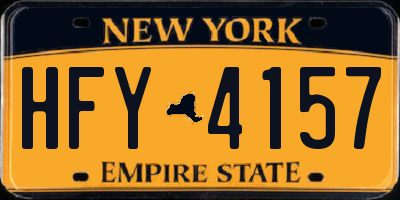 NY license plate HFY4157
