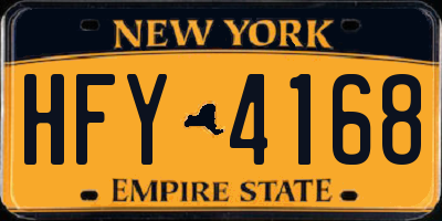 NY license plate HFY4168