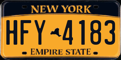 NY license plate HFY4183