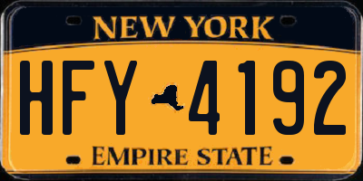 NY license plate HFY4192