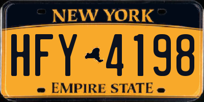 NY license plate HFY4198