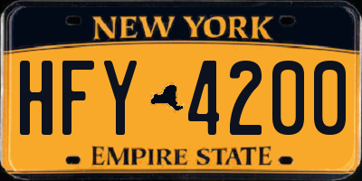 NY license plate HFY4200