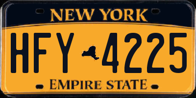 NY license plate HFY4225