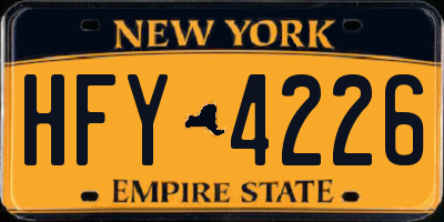 NY license plate HFY4226