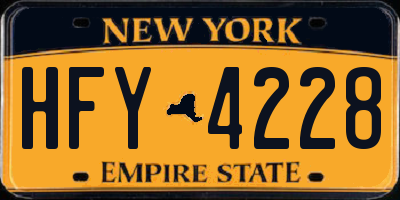 NY license plate HFY4228